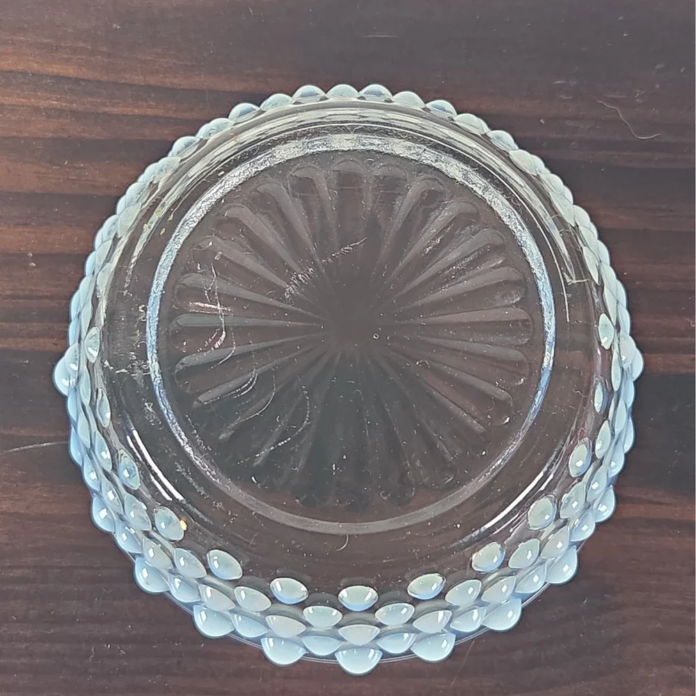 Fenton Moonstone Opalescent Hobnail Glass Lidded Trinket Candy Dish 4